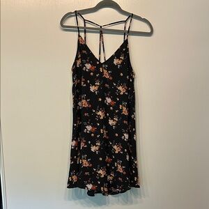Lush Black Flowy Floral Dress